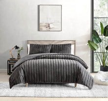Load image into Gallery viewer, Cascade Charcoal Comforter Set
